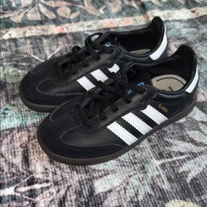 Adidas Kids Black and White Samba Sneakers